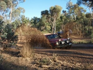 Having a splash on the Mundaring 4x4 track Making a splash