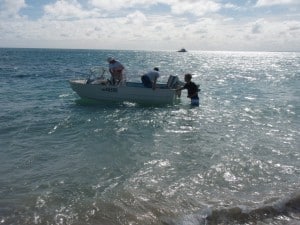 Taking the boat out fishing at Coral Bay Coral Bay fishing from a boat is intense