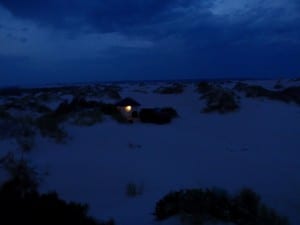 Late night shot at Lucky Bay Camping behind the dunes