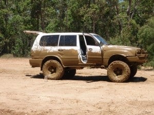 A hihgly modified landcruiser A landcruiser on 36 inch tyres