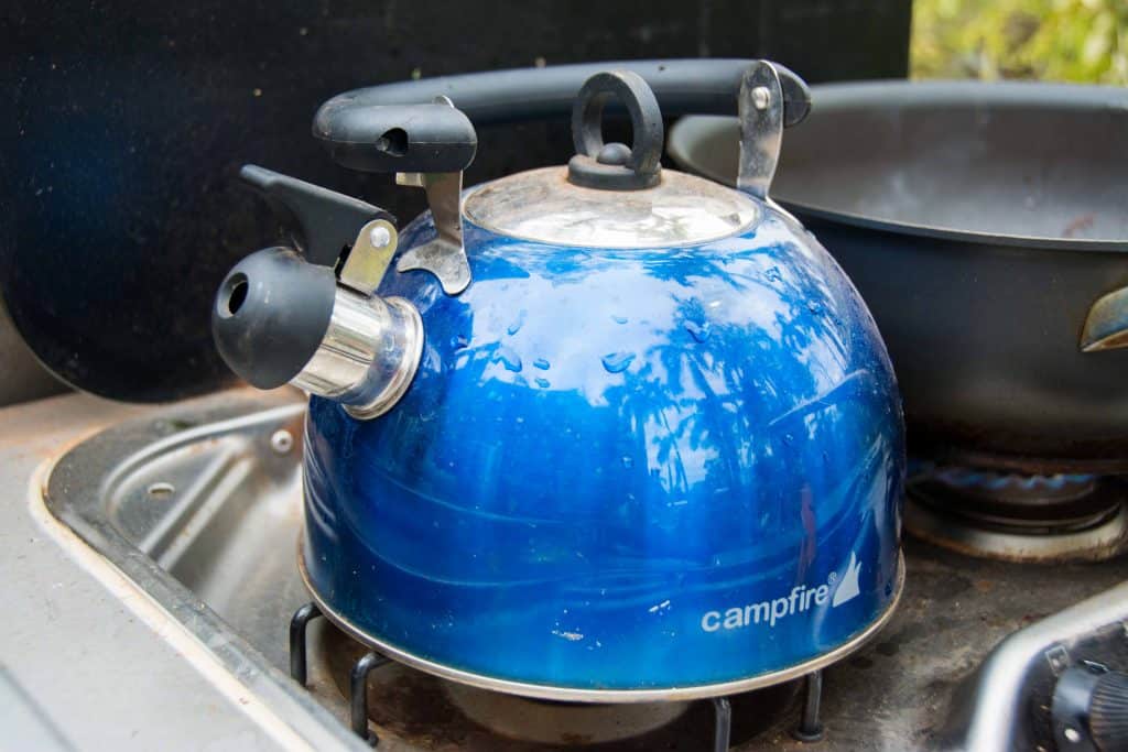 Camping Kettle Upgrade; no more burnt toes!