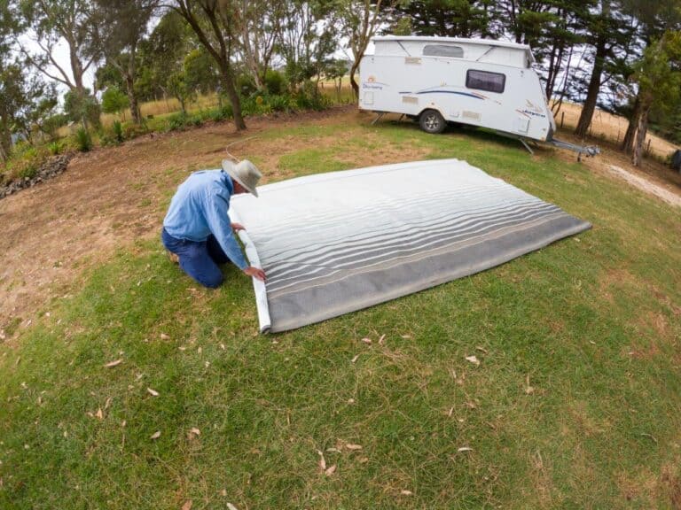 Replacing a caravan awning after it tore