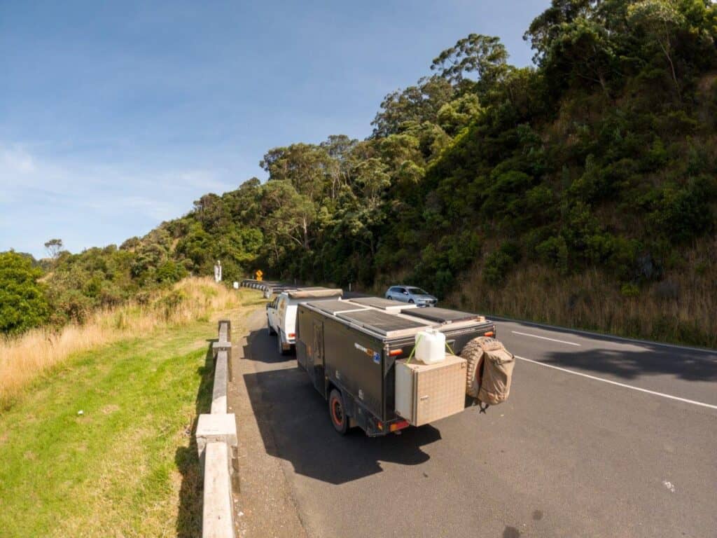 Firewood storage box on our Hybrid Caravan