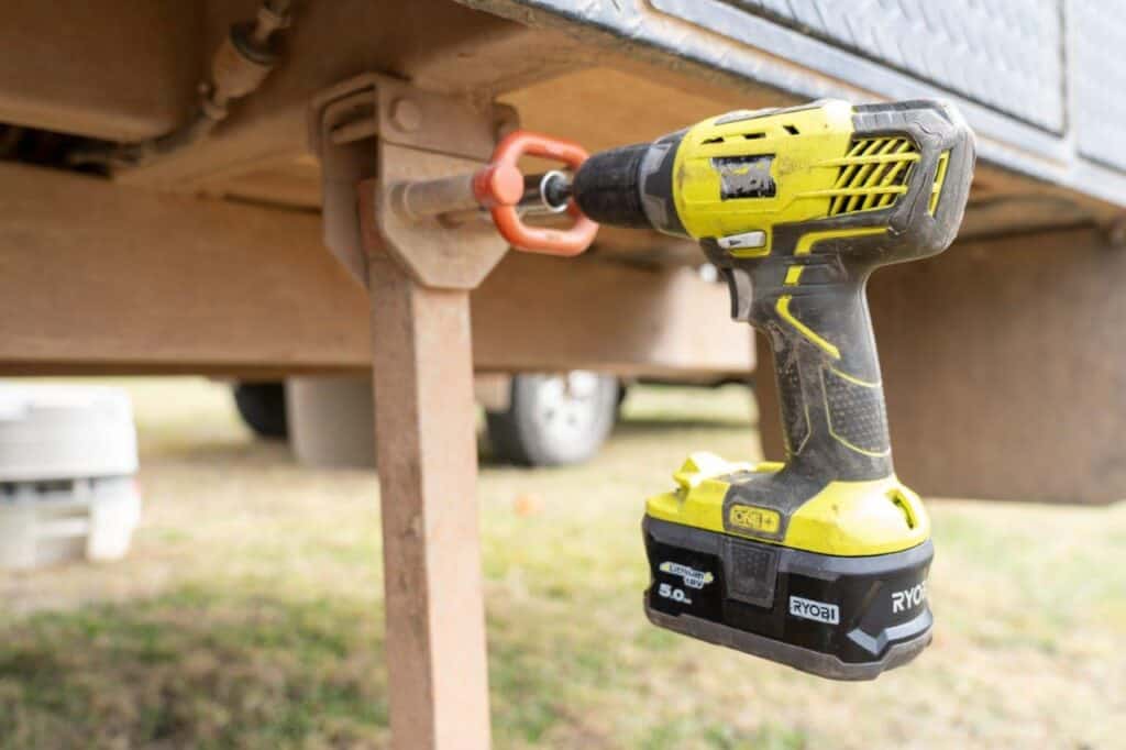 Caravan stabiliser legs; can you use a drill?