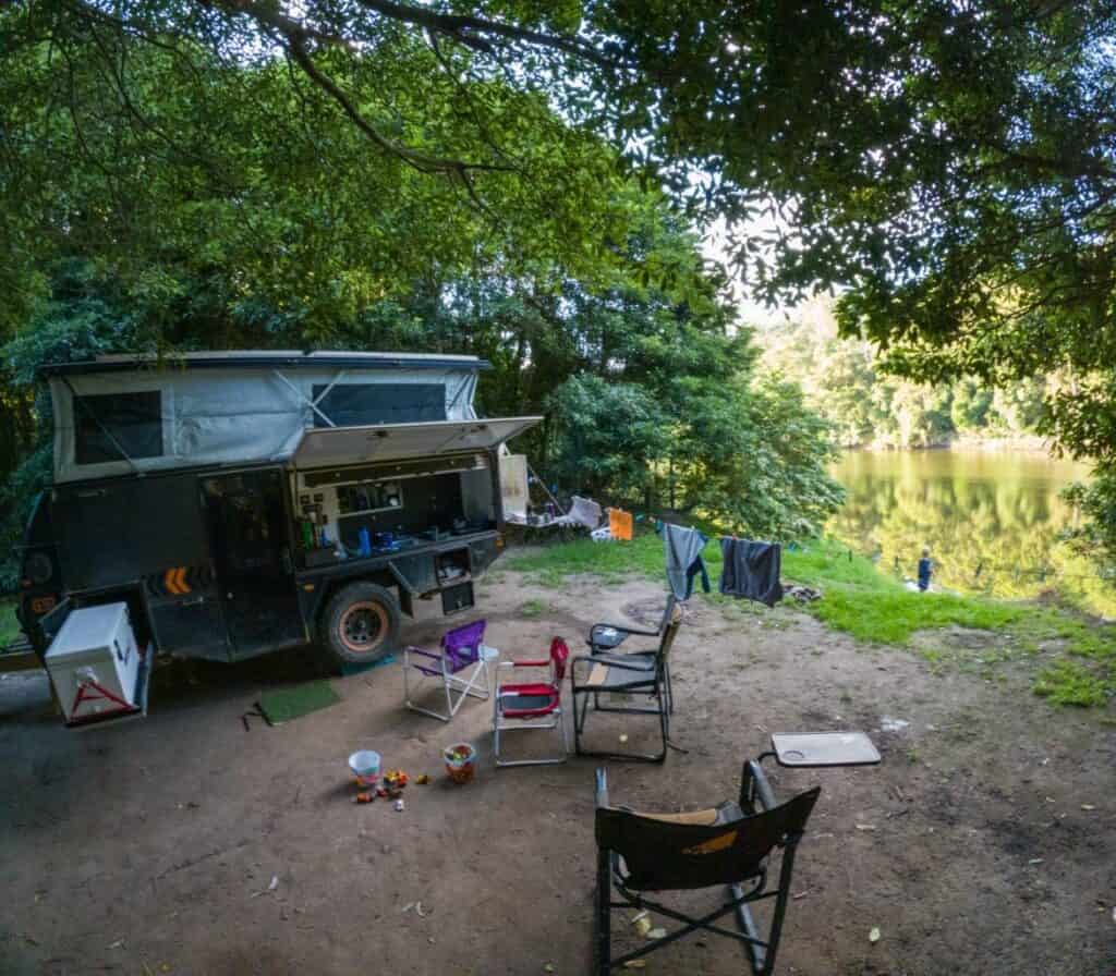 Image showcasing Big River State Forest Camping; pristine creek side camps