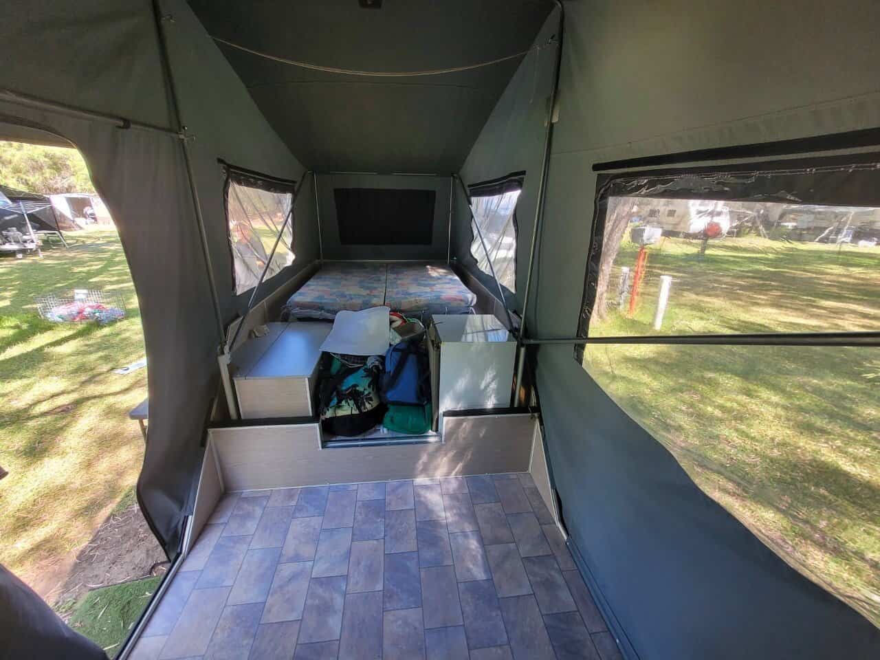 Inside our Cub Camper
